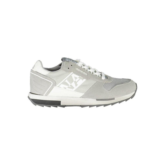 Napapijri Gray Polyester Men Sneaker Napapijri Light Gray