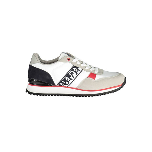 Napapijri White Polyester Men Sneaker Napapijri Dark Slate Gray