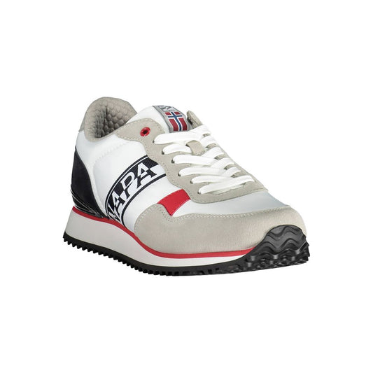 Napapijri White Polyester Men Sneaker Napapijri Light Gray