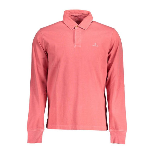 Gant Red Cotton Men Polo Shirt Gant Light Coral