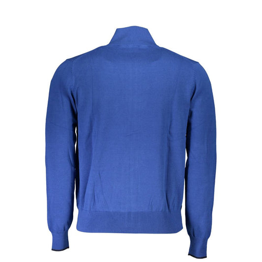 North Sails Blue Organic Cotton Men Sweater North Sails Dark Slate Blue