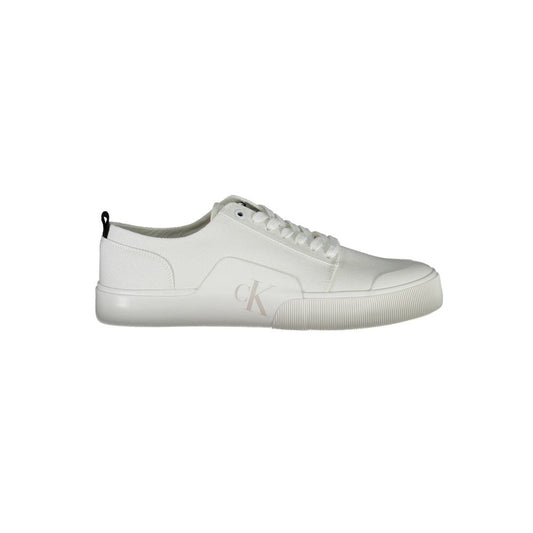 Calvin Klein White Cotton Men Sneaker Calvin Klein Light Gray