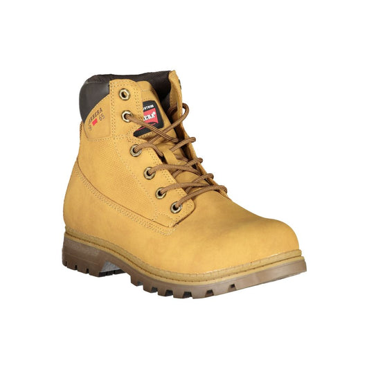 Carrera Vibrant Yellow Lace-Up Boots with Logo Detail Carrera Dark Khaki