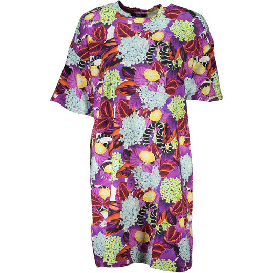 Cavalli Class Purple Cotton Dress Cavalli Class Maroon