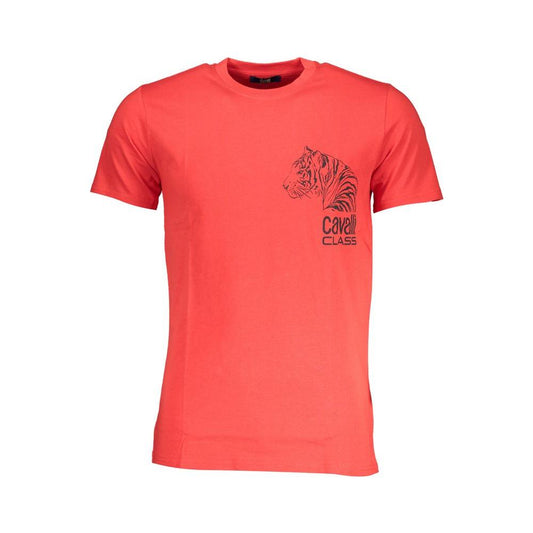 Cavalli Class Red Cotton T-Shirt Cavalli Class Tomato
