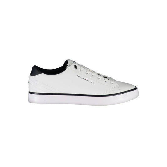 Tommy Hilfiger White Polyester Sneaker Tommy Hilfiger Light Gray