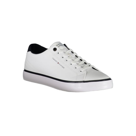 Tommy Hilfiger White Polyester Sneaker Tommy Hilfiger Light Gray