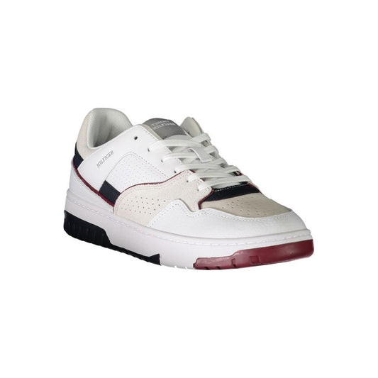 Tommy Hilfiger White Polyethylene Men Sneaker Tommy Hilfiger Light Gray
