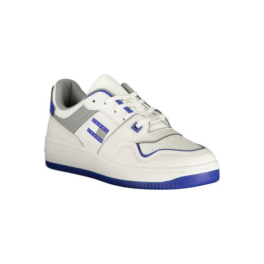 Tommy Hilfiger White Polyethylene Men Sneaker Tommy Hilfiger Light Gray