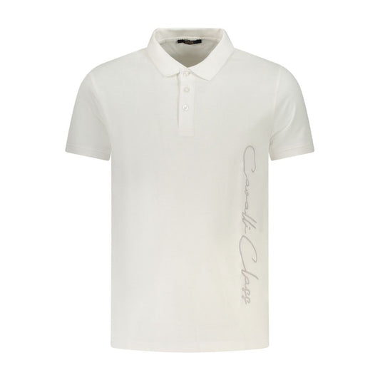 Cavalli Class White Cotton Men Polo Shirt Cavalli Class Light Gray