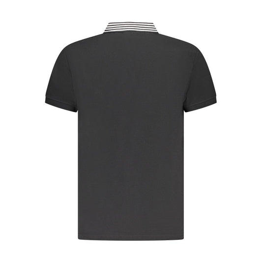 Cavalli Class Black Cotton Men Polo Shirt Cavalli Class Dark Slate Gray