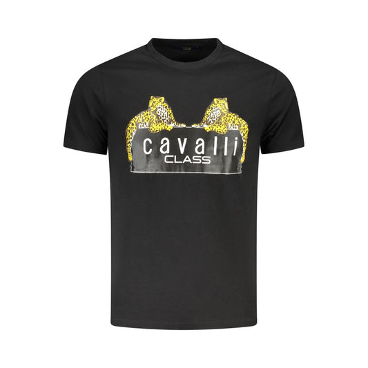 Cavalli Class Black Cotton T-Shirt Cavalli Class Dark Slate Gray