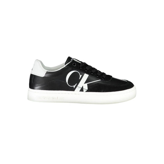 Calvin Klein Sleek Black Lace-Up Sneakers With Contrast Details Calvin Klein Dark Slate Gray