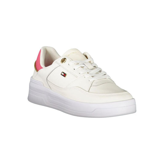 Tommy Hilfiger White Polyethylene Women Sneaker Tommy Hilfiger Light Gray