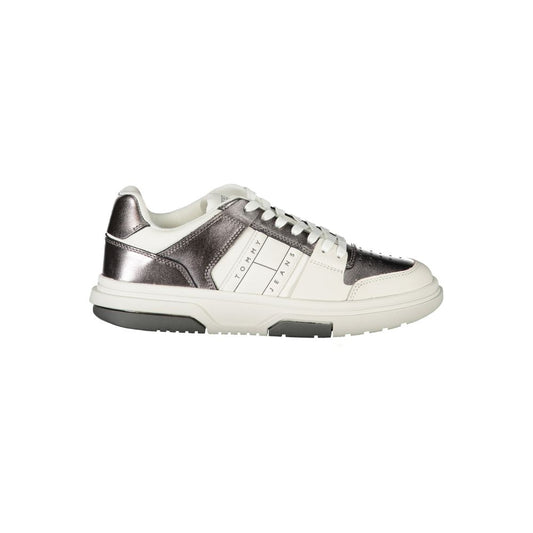 Tommy Hilfiger White Polyethylene Women Sneaker Tommy Hilfiger Light Gray