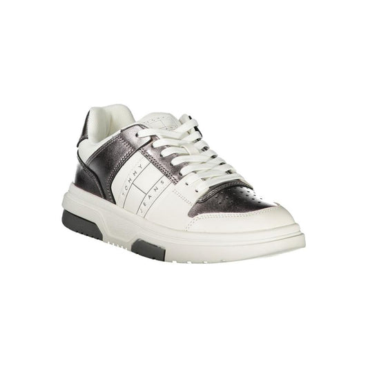 Tommy Hilfiger White Polyethylene Women Sneaker Tommy Hilfiger Light Gray