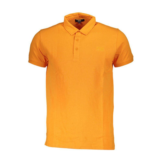 Cavalli Class Orange Cotton Polo Shirt Cavalli Class Goldenrod