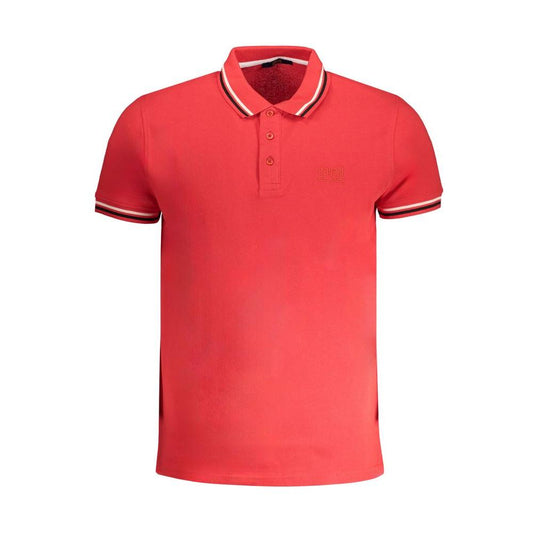Cavalli Class Red Cotton Polo Shirt Cavalli Class Tomato