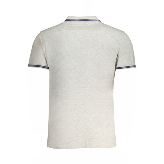 Cavalli Class Gray Cotton Polo Shirt Cavalli Class Light Gray