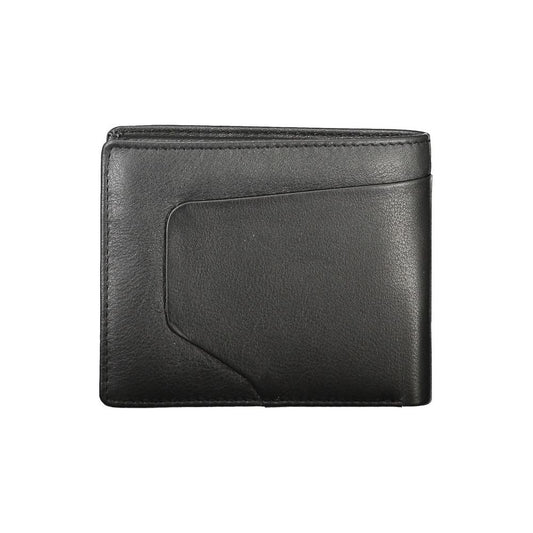 Piquadro Black Leather Men Wallet Piquadro Dark Slate Gray