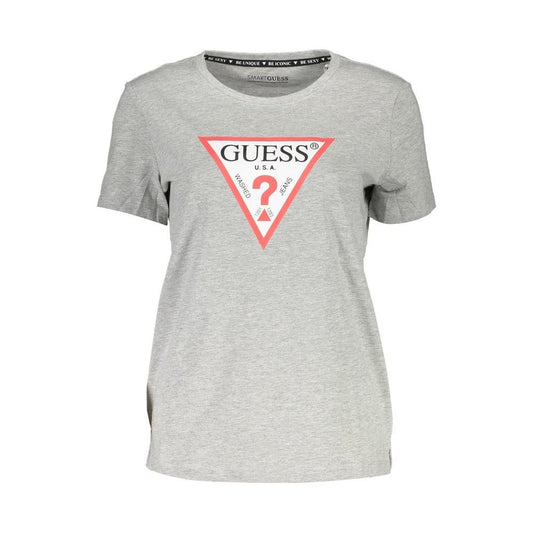Guess Jeans Gray Cotton Women T-Shirt Guess Jeans Gray
