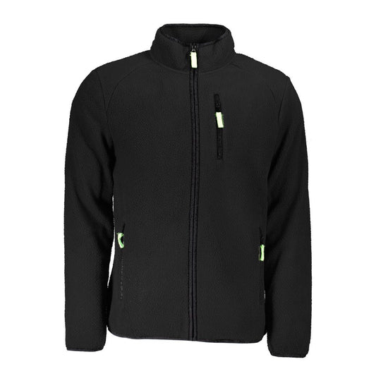 Norway 1963 Black Polyester Men's Sweater with Long Sleeves and Functional Pockets