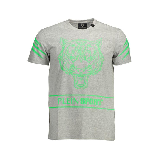 Plein Sport Gray Cotton Men T-Shirt Plein Sport Dark Gray