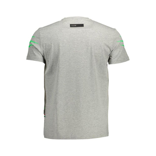 Plein Sport Gray Cotton Men T-Shirt Plein Sport Gray