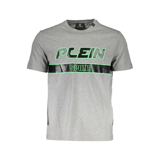 Plein Sport Gray Cotton Men T-Shirt Plein Sport Dark Gray