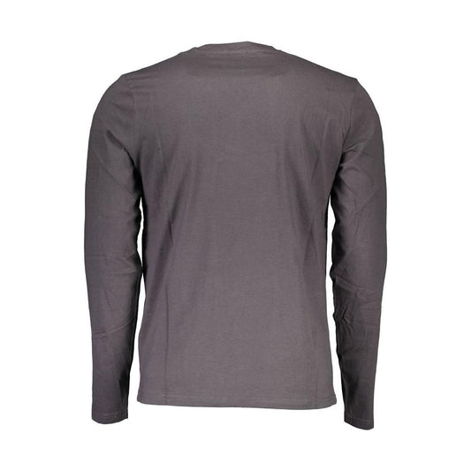North Sails Gray Cotton Men T-Shirt North Sails Dim Gray