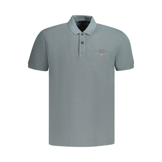 Napapijri Gray Cotton Mens Polo Shirt Napapijri Light Slate Gray