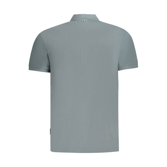 Napapijri Gray Cotton Mens Polo Shirt Napapijri Light Slate Gray