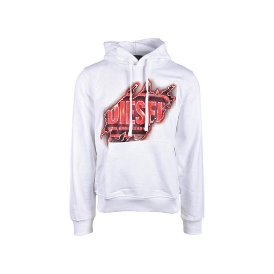Diesel White Cotton Sweater Diesel Lavender