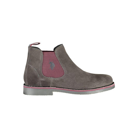 U.S. POLO ASSN. Gray Leather Men Boot U.S. POLO ASSN. Dim Gray