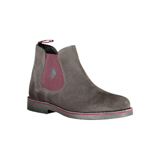 U.S. POLO ASSN. Gray Leather Men Boot U.S. POLO ASSN. Dim Gray
