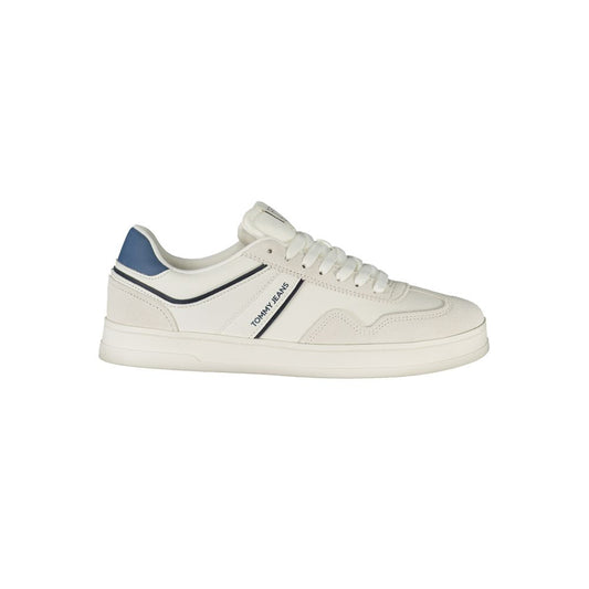 Tommy Hilfiger White Polyethylene Men Sneaker Tommy Hilfiger Light Gray