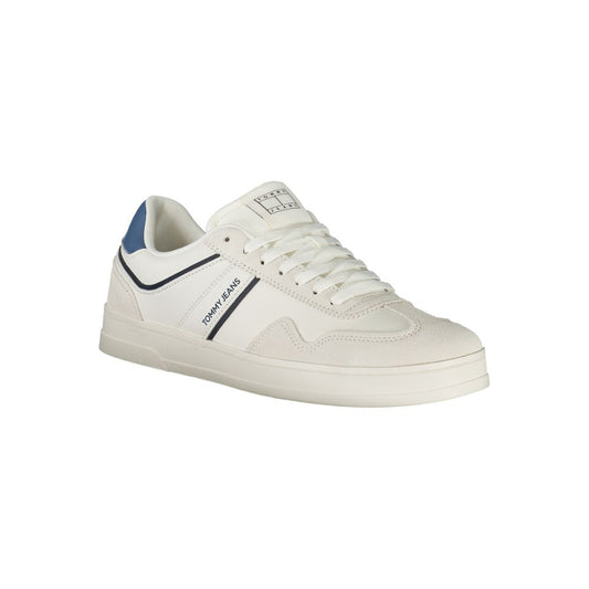 Tommy Hilfiger White Polyethylene Men Sneaker Tommy Hilfiger Light Gray