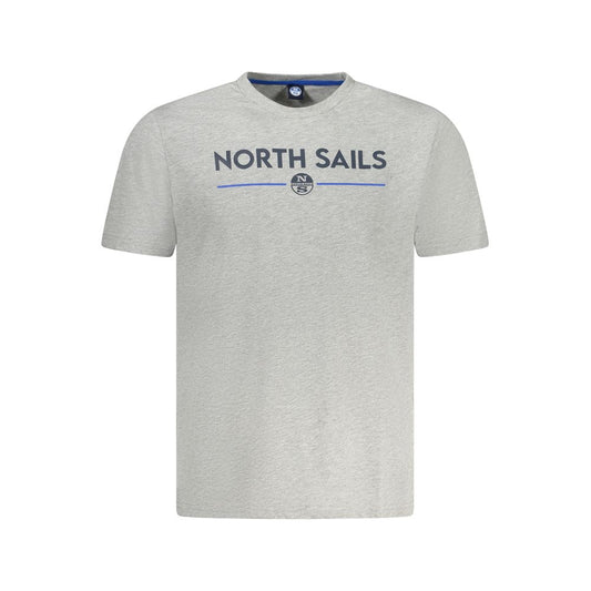 North Sails Gray Cotton Men T-Shirt North Sails Gray