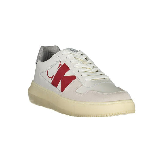 Calvin Klein Sleek White Lace-Up Sneakers with Contrast Details Calvin Klein Gray