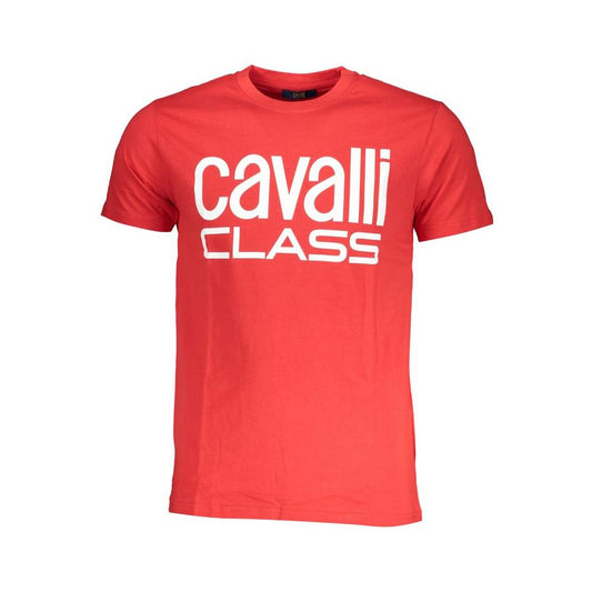 Cavalli Class Red Cotton T-Shirt Cavalli Class Tomato
