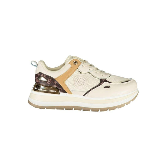 Laura Biagiotti Beige Polyester Women Sneaker Laura Biagiotti Antique White