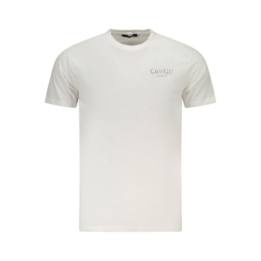 Cavalli Class White Cotton Men's T-Shirt Cavalli Class Light Gray