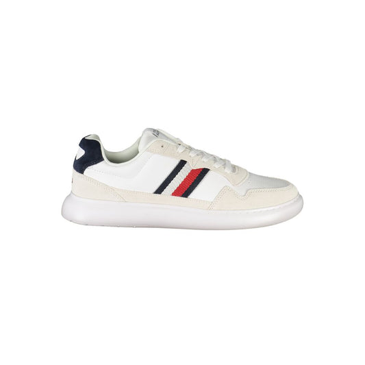 Tommy Hilfiger White Leather Men Sneaker Tommy Hilfiger Antique White