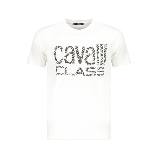Cavalli Class White Cotton Men T-Shirt Cavalli Class White Smoke