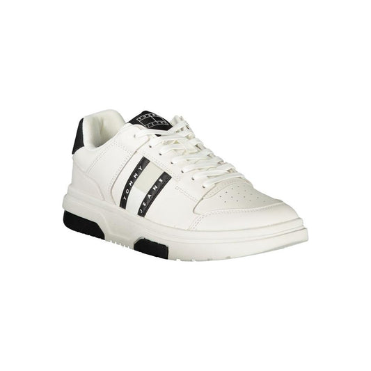 Tommy Hilfiger White Polyethylene Men Sneaker Tommy Hilfiger Light Gray