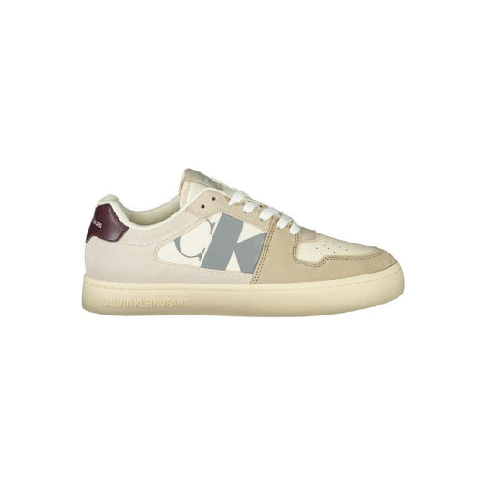 Calvin Klein Beige Polyester Men Sneaker Calvin Klein Gray