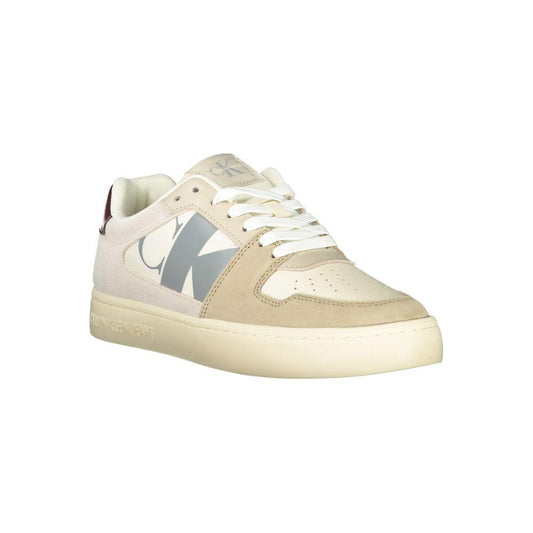Calvin Klein Beige Polyester Men Sneaker Calvin Klein Light Gray