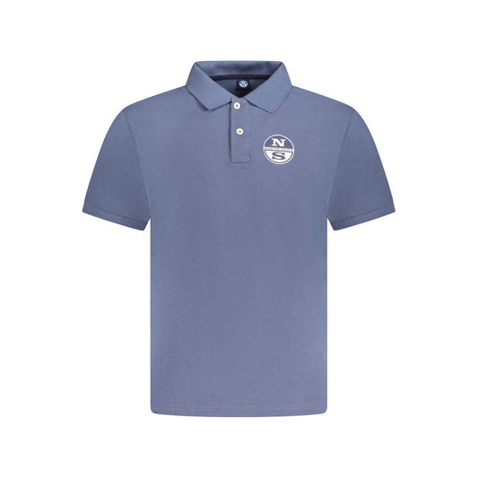 North Sails Blue Cotton Men Polo Shirt North Sails Slate Gray