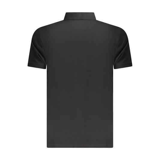 Back view of Timberland Black Cotton Men's Polo Shirt with sleek silhouette and iconic logo embroidery.