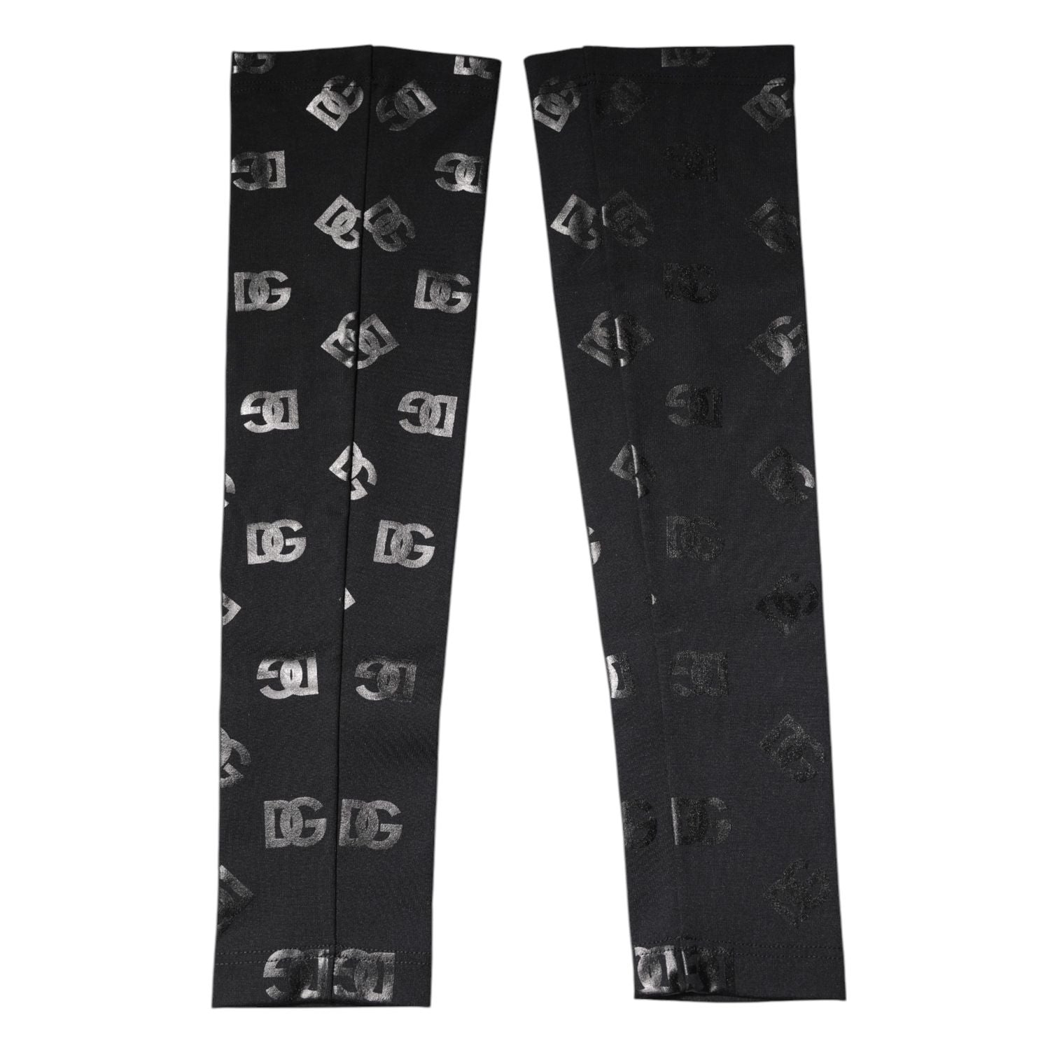 Dolce & Gabbana Black DG Logo Monogram Wool Stretch Arm Sleeves